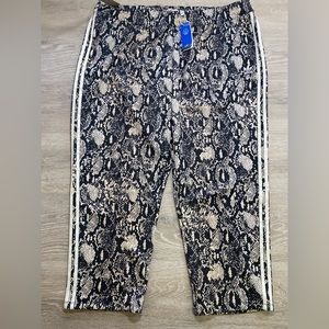 adidas Black & Cream Snake Print Track Joggers